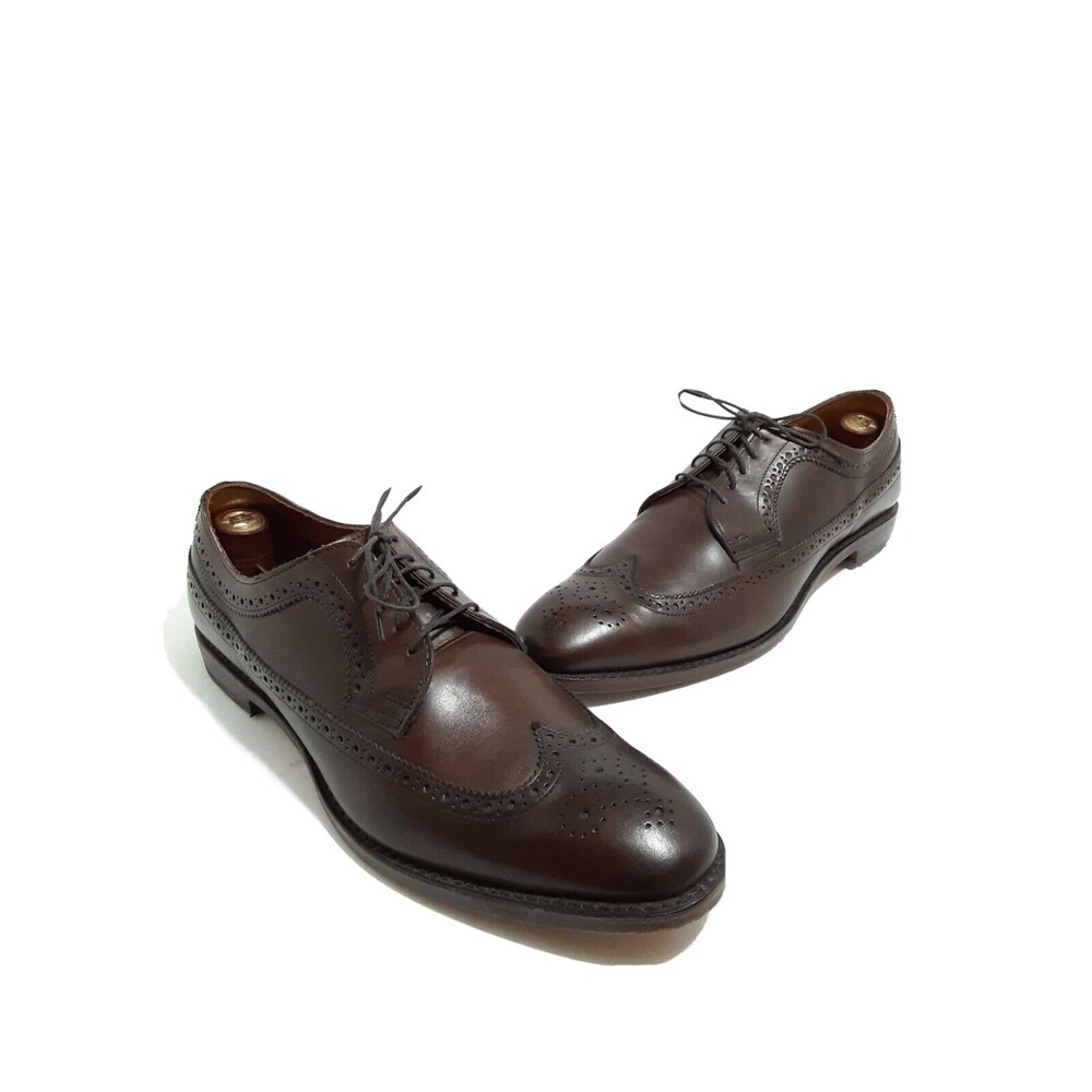 Allen Edmonds Mens McGregor Wingtip Oxfords Brown Leather Lace Up Flat USA 12 B